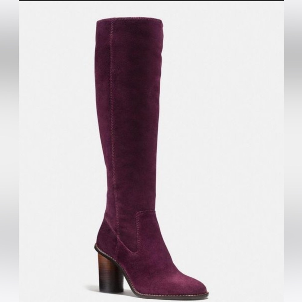 *SaLe* COACH Ombré Heel OXBLOOD Suede Boots G1357 Sz 9 EUC